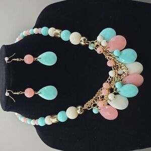 Hannah Statement Necklace Pastels Multi  Baby Shower Costume Jewelry Whimsical